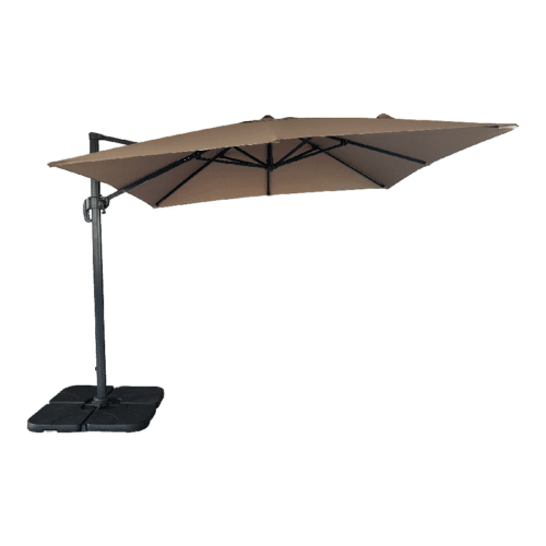 Baza Hængeparasol i Sandfarvet med Fod & Alu Stok fra House Nordic | 295x295cm