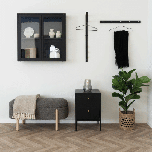 Branca Bænk med Opbevaring i Brun/Naturfarvet Polyester fra House Nordic | Dybde: 38cm