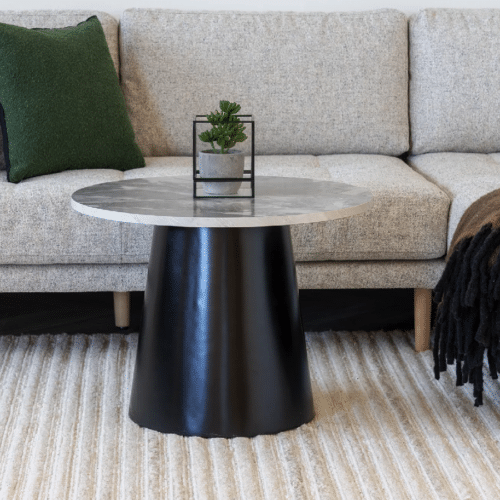 Brito Sofabord i Grå/Sort Marmor Look fra House Nordic | L60xB60xH45cm