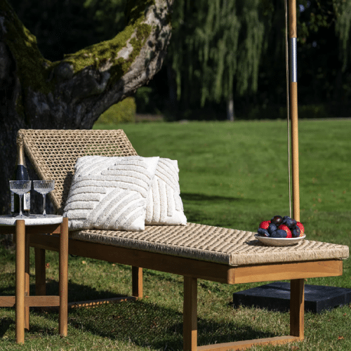 Derby Solseng i Naturfarvet Teak/Polyrattan fra House Nordic | L190xB65xH38cm
