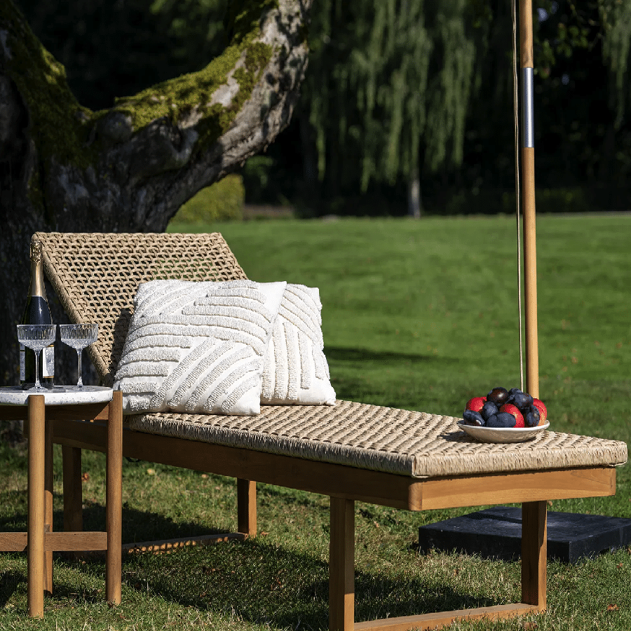 Derby Solseng i Naturfarvet Teak:Polyrattan fra House Nordic | L190xB65xH38cm 2