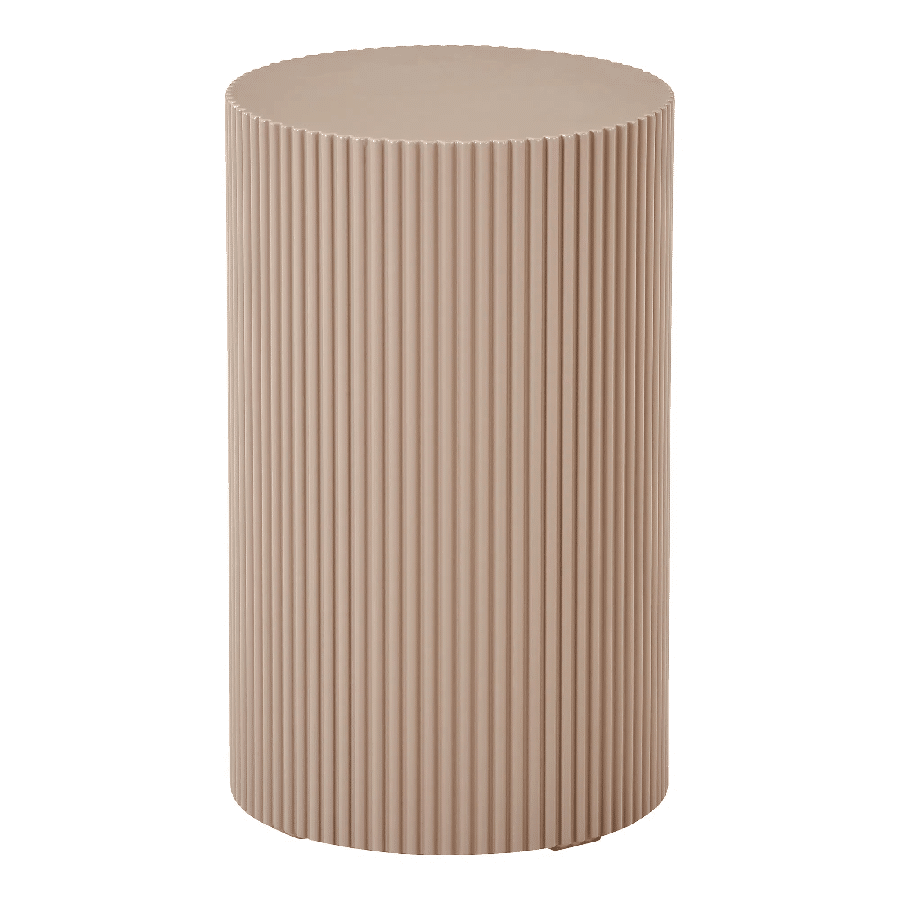 Farense Rundt Hjørnebord:Sidebord i Grå:Beige MDF| L30xB30xH50cm