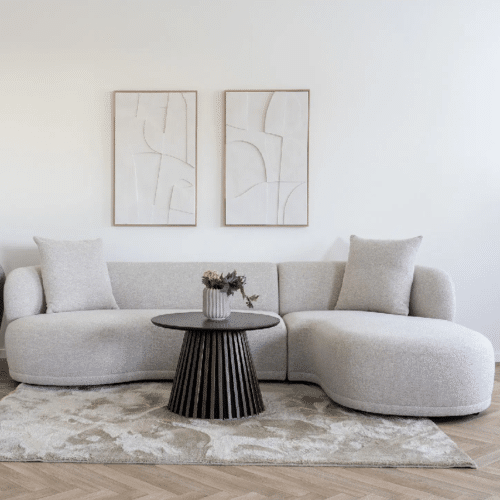 Kingston Sofa med 2 Puder i Natur Fra House Nordic | Højrevendt | Dybde: 67-148 cm