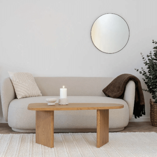 Melo Sofabord i Naturfarve med Naturfarvede Træben fra House Nordic | L100xB50xH41cm