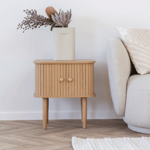Nikko Hjørnebord/Sidebord med 2 Låger i Natur 45x40x50,5 cm fra House Nordic | L45xB40xH50,5