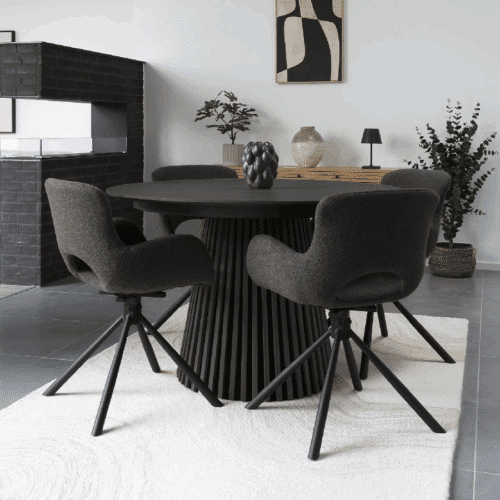 Osaka Spisebord i Sort Egefiner fra House Nordic | Ø120xH75cm