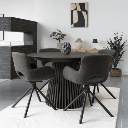 Osaka Spisebord i Sort Egefiner fra House Nordic | Ø140xH75cm