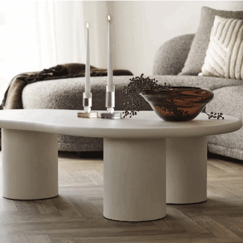 Palmera Sofabord i Lyseblå Cement Look fra House Nordic | L120xB80xH35cm