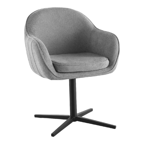Tamera Spisebordsstol i Lysegrå med Drejefod i Sorte fra House Nordic | L63xB60xH81,5cm