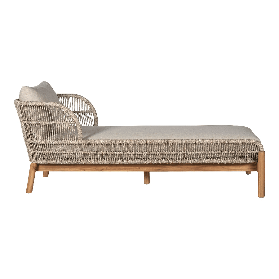 Terracina Solseng med Ben i Akacietræ inkl. Beige Hynder fra House Nordic | L190xB87xH72,6cm 1