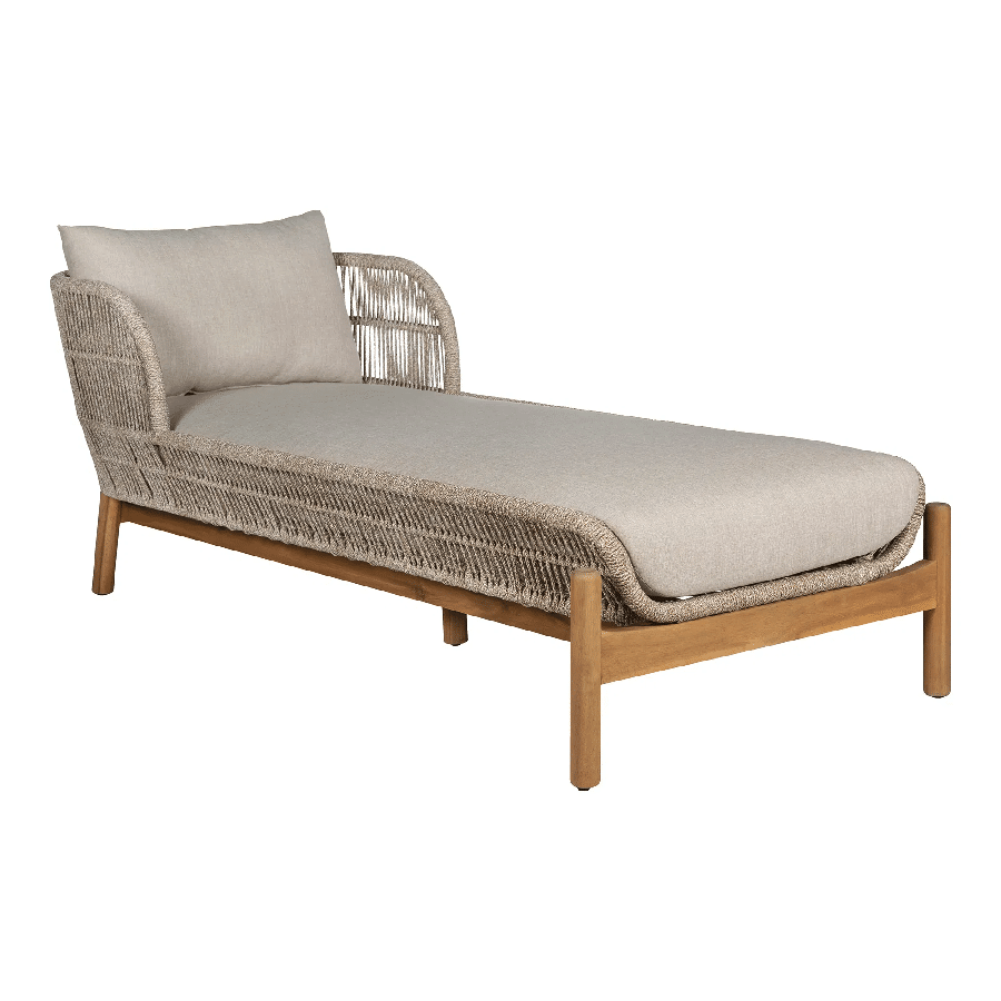 Terracina Solseng med Ben i Akacietræ inkl. Beige Hynder fra House Nordic | L190xB87xH72,6cm
