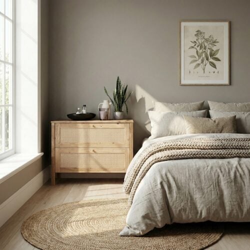 Balder Snedker Kommode i Massiv FSC Egetr&aelig; med Naturolie og Fransk Naturflet fra Organic Sleep | H76 x B100 x D5 cm