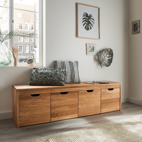 Sif Snedker Bænk med 4 Skuffer i Massiv FSC Egetræ og Naturolie fra Organic Sleep | B40 x H45 x L160