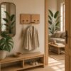 Sif snedker knagerække i massiv FSC bøgetræ og naturolie fra Organic Sleep 4 knager og bøjlestang 1