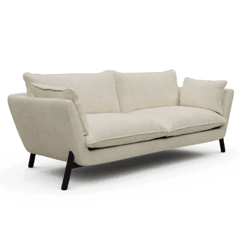 K260 3-Personers Sofa med Dunfyld & Sorte Egetræsben fra Scandinavian Upholstery | Flere Farver