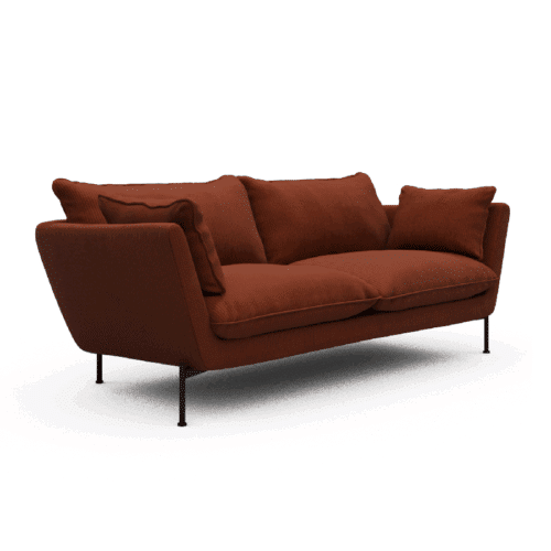 K261 2-Personers Sofa i Skum med Tykt Fiberlag & Sorte Metalben fra Scandinavian Upholstery | Flere Farver