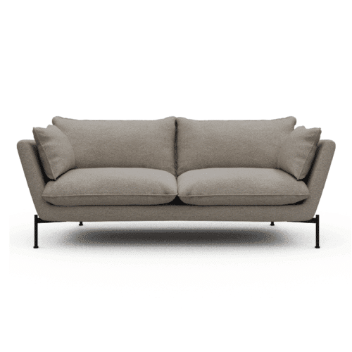 K261 2-Personers Sofa med Dunfyld & Sorte Metalben fra Scandinavian Upholstery | Flere Farver