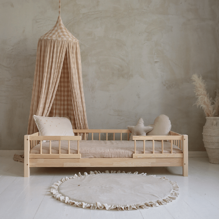 Freja Duo Sengeramme i Træ med Rund Sengehest fra Raw Kids | Flere Størrelser