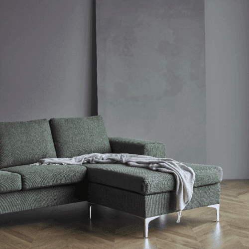 K364 3 pers. Sofa med Puf & Metalben fra Kragelund / Scandinavian Upholstery | Flere Farver