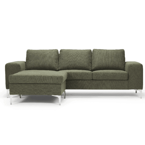 K364 2,5 pers. Sofa med Chaiselong & Metalben fra Kragelund / Scandinavian Upholstery | Flere Farver | Højre- & Venstrevendt | 82x274x162cm