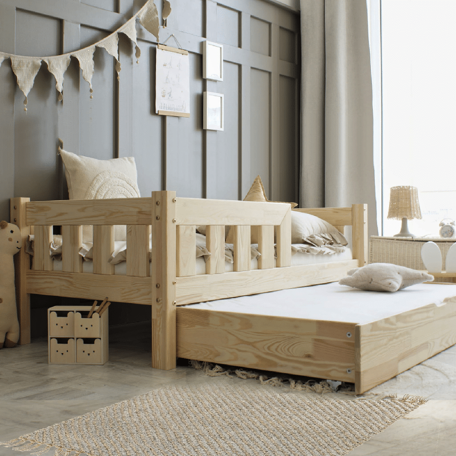 Karla Sengeramme i Træ med Skuffe Simpel Sengehest fra Raw Kids | Flere Størrelser 2