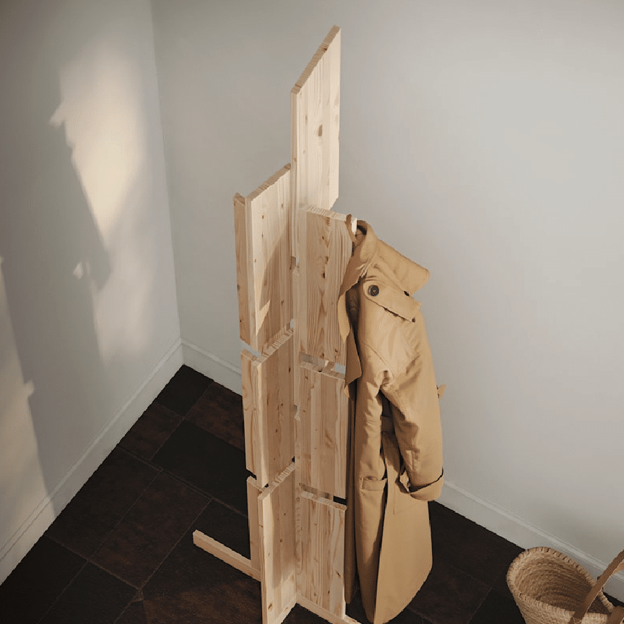 Keeper Stående Knagerække i Massiv FSC Fyrretræ med 12 Kroge Fra Karup Design | Japandi 2