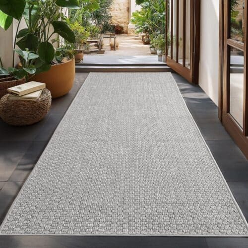 Evelyn Indendørs/Udendørs Gulvtæppe i Grå Polypropylen fra Rugs by Uniquebeds Home & Living | Flere Størrelser