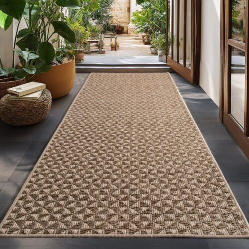 Isabella Indendørs/Udendørs Gulvtæppe i Beige Polypropylen fra Rugs by Uniquebeds Home & Living | Flere Størrelser