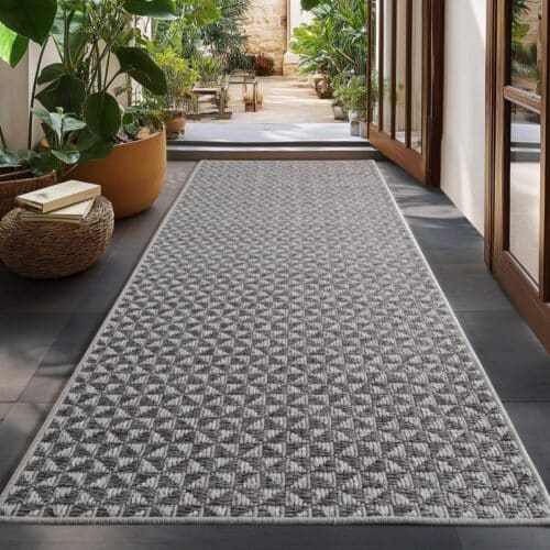 Isabella Indendørs/Udendørs Gulvtæppe i Grå Polypropylen fra Rugs by Uniquebeds Home & Living | Flere Størrelser