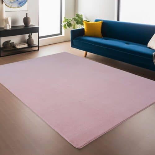 Sophia Lyserødt/Rosa Gulvtæppe i Polyester fra Rugs by Uniquebeds Home & Living | Flere Størrelser i Firkantet & Rund