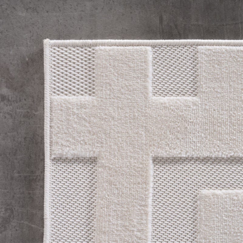 Bonnie Cremefarvet Gulvtæppe i Polypropylen med Simpelt Græsk Mønster fra Rugs by Uniquebeds Home & Living | Flere Størrelser 3