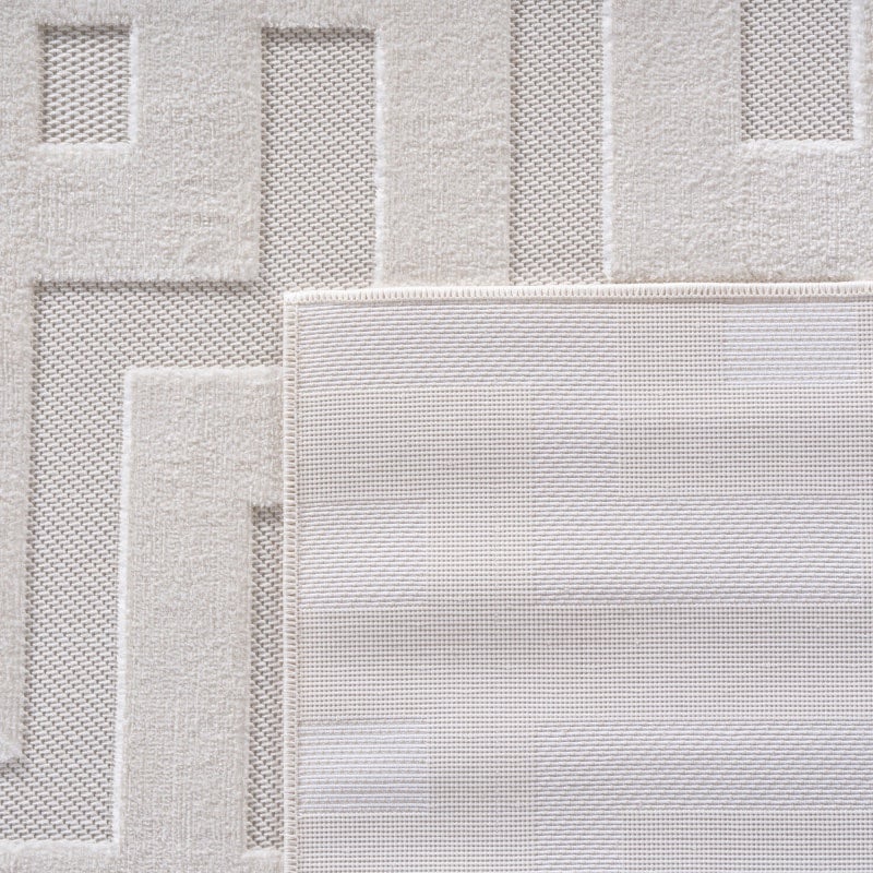 Bonnie Cremefarvet Gulvtæppe i Polypropylen med Simpelt Græsk Mønster fra Rugs by Uniquebeds Home & Living | Flere Størrelser 4