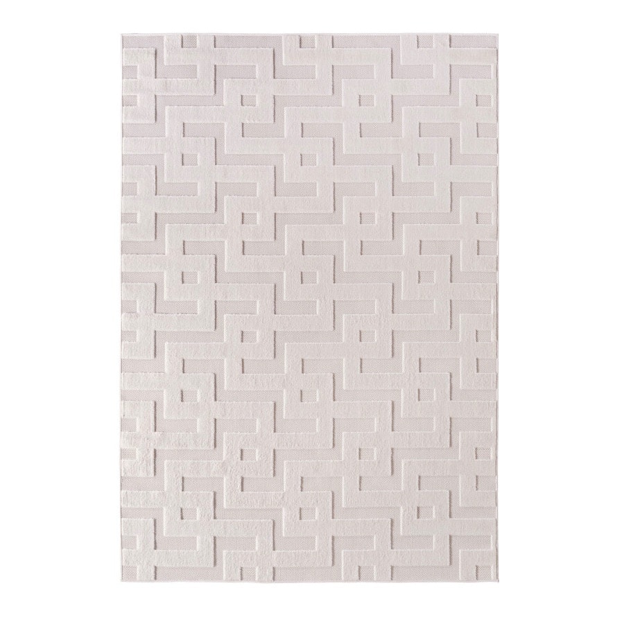 Bonnie Cremefarvet Gulvtæppe i Polypropylen med Simpelt Græsk Mønster fra Rugs by Uniquebeds Home & Living | Flere Størrelser