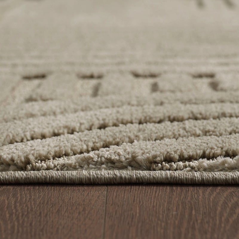Delilah Beige Gulvtæppe i Polypropylen med Mønster af Buede Linjer fra Rugs by Uniquebeds Home & Living | Flere Størrelser 3