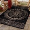 Eleanor Indendørs:Udendørs Gulvtæppe i Sort med Mandala Mønster fra Rugs by Uniquebeds Home & Living | Flere Størrelser 1