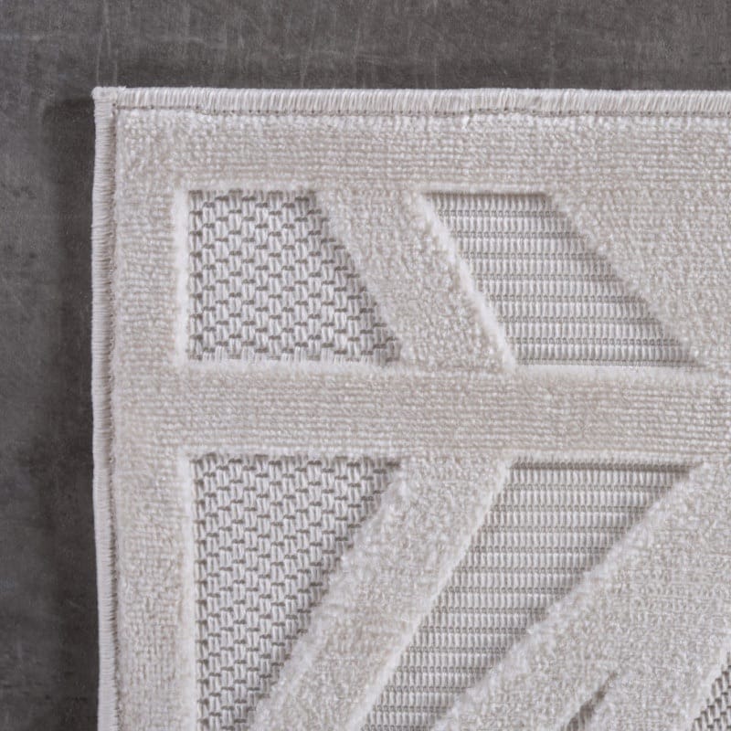 Ella Cremefarvet Gulvtæppe i Polypropylen med Simpelt Geometrisk Stjernemønster fra Rugs by Uniquebeds Home & Living | Flere Størrelser 3