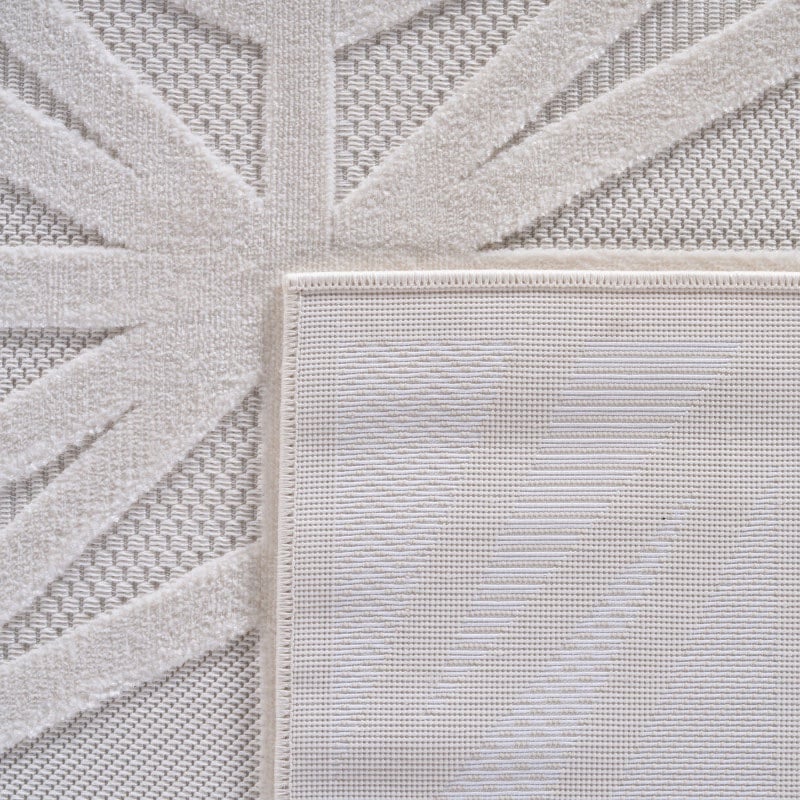 Ella Cremefarvet Gulvtæppe i Polypropylen med Simpelt Geometrisk Stjernemønster fra Rugs by Uniquebeds Home & Living | Flere Størrelser 4