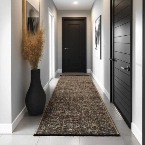 Elsie Gulvtæppe i Brun Bomuld med Chenille Finish fra Rugs by Uniquebeds Home & Living | Flere Størrelser