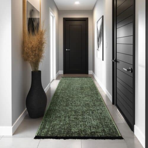 Elsie Gulvtæppe i Grøn Bomuld med Chenille Finish fra Rugs by Uniquebeds Home & Living | Flere Størrelser
