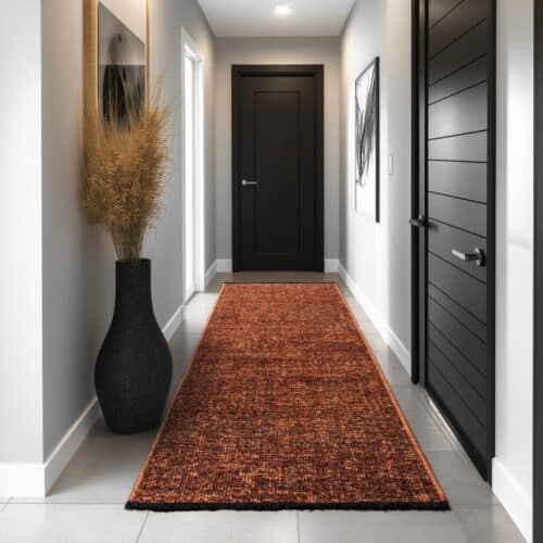 Elsie Gulvtæppe i Kobber Bomuld med Chenille Finish fra Rugs by Uniquebeds Home & Living | Flere Størrelser