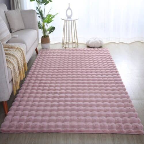 Emilia Gulvtæppe i Lyserød/Rosa med Mønster af Bløde Bølger fra Rugs by Uniquebeds Home & Living | Flere Størrelser