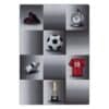 Gråt Fodbold Børne Gulvtæppe fra Rugs by Uniquebeds Home & Living | Flere Størrelser