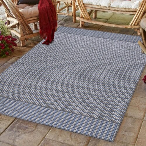 Iris Indendørs/Udendørs Gulvtæppe i Grå med Mønster fra Rugs by Uniquebeds Home & Living | Flere Størrelser i Firkantet & Rund