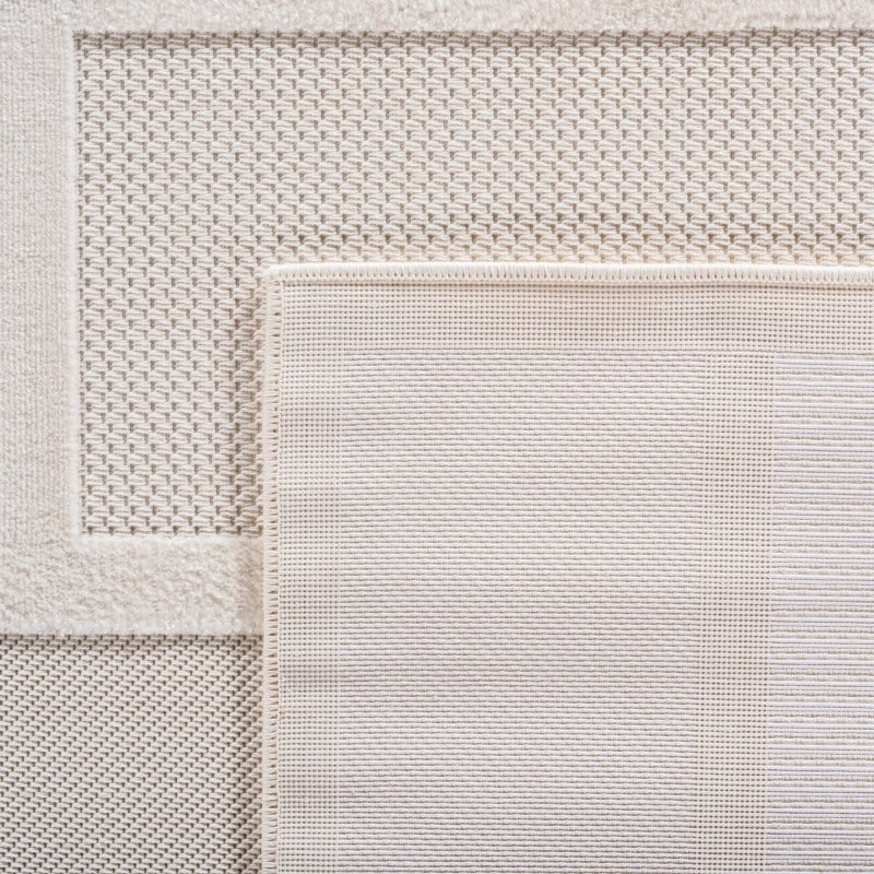 Millie Cremefarvet Gulvtæppe i Polypropylen med Simpelt Kantet Mønster fra Rugs by Uniquebeds Home & Living | Flere Størrelser 4