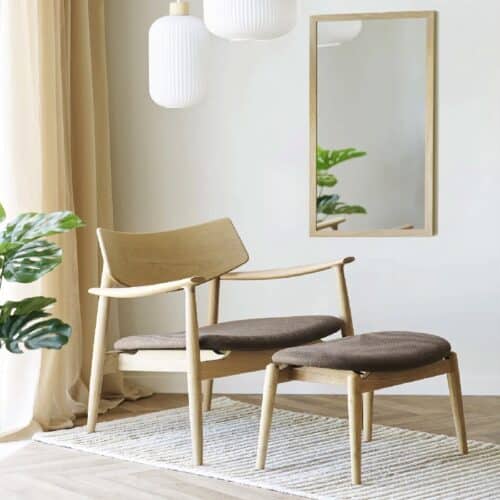 Olvera Loungestol i 100% Massiv Egetræ Natur/Brun fra House Nordic | L68xB68xH72cm