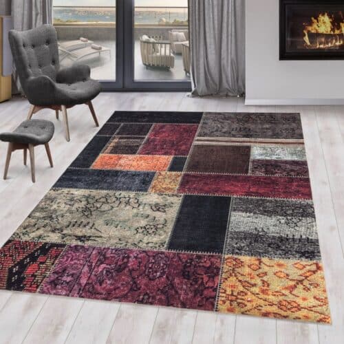 Patricia Gulvtæppe i Multifarvet Patchwork Design fra Rugs by Uniquebeds Home & Living | Flere Størrelser