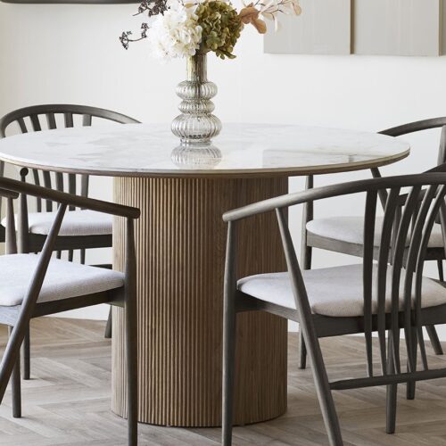 Agustin Spisebordsstol Smoked Egetræ Sand Polyester