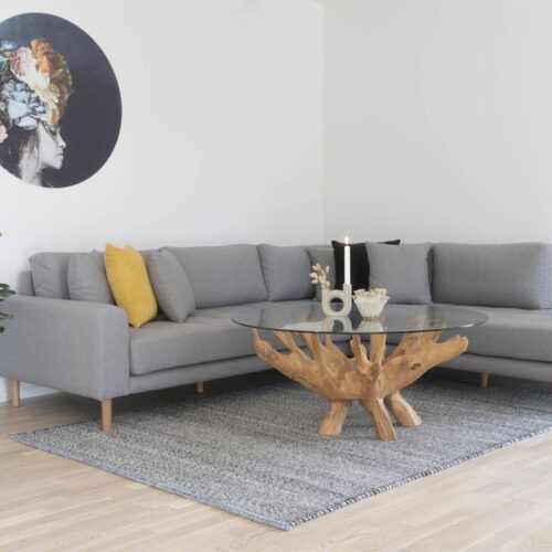 Amazonas Sofabord Teak Glas Ø110Xh50Cm