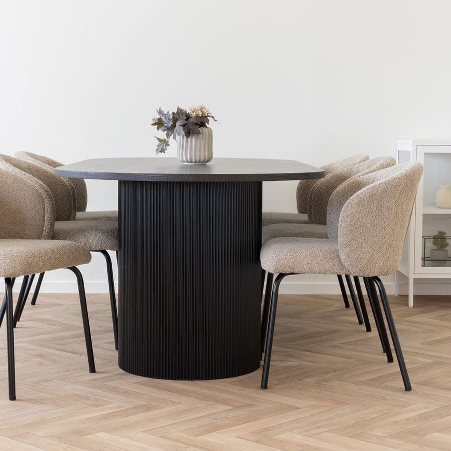Boavista Spisebord Mørkebrun Mdf Decorpapir Sorte
