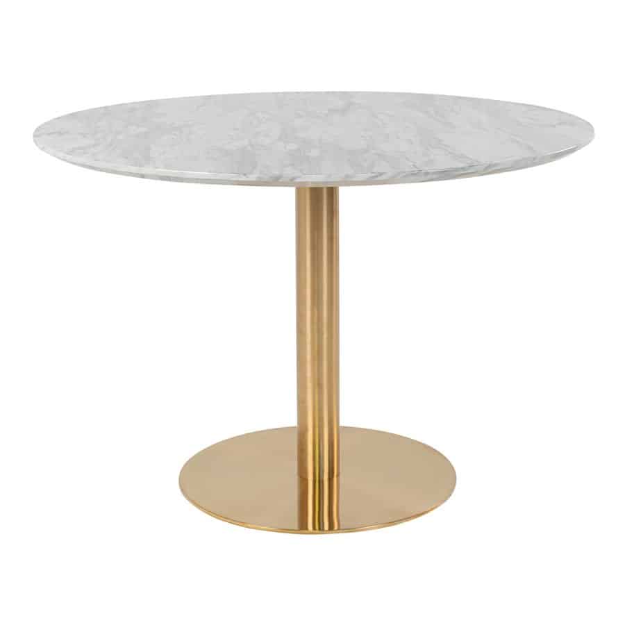 Bolzano Spisebord Marmorlook Messinglook Stel Ø110Xh75Cm